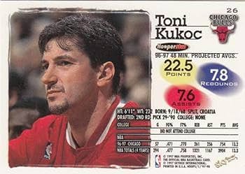 Amazon.com: 1997-98 NBA Hoops Series 1#26 Toni Kukoc Chicago